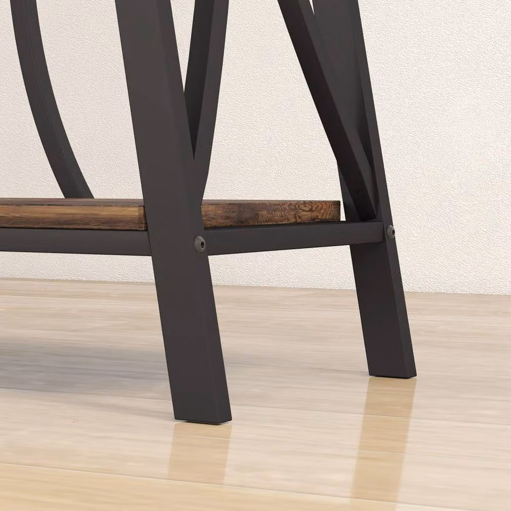 Wyld Haus Raneve Industrial 2 Tier Console Table, Brown and Black, W/D/H: 120 x 30 x 80 cm – 8