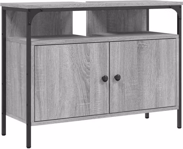 Berkfield Home Grey Sonoma Wall Mounted Bathroom Sink Cabinet W/D/H: 80 x 30 x 60 cm – 1