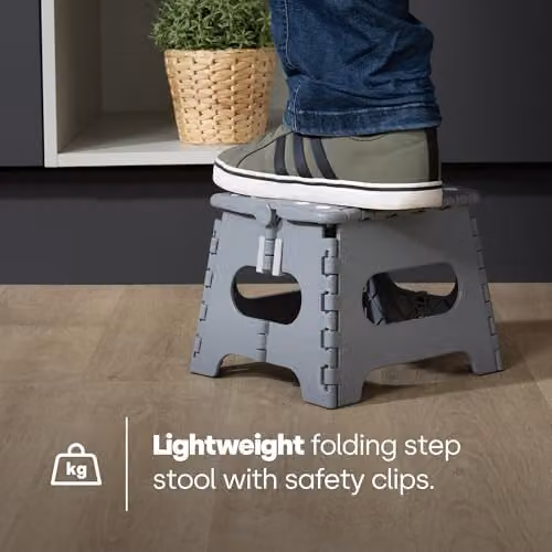 LIVIVO 9 Inch Folding Step Stool, Grey, 150kg Capacity – 7