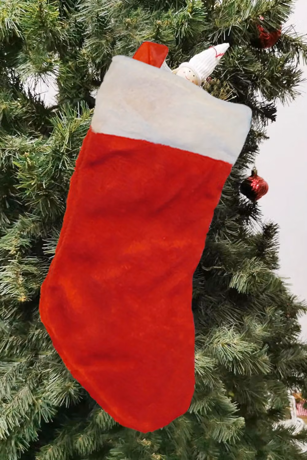 Neel Blue Classic Red and White Velvet Christmas Hanging Stocking – 3