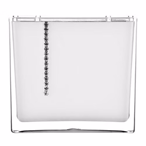 Orsina White Acrylic and Crystal Toothbrush Holder with Silver Detail – 1