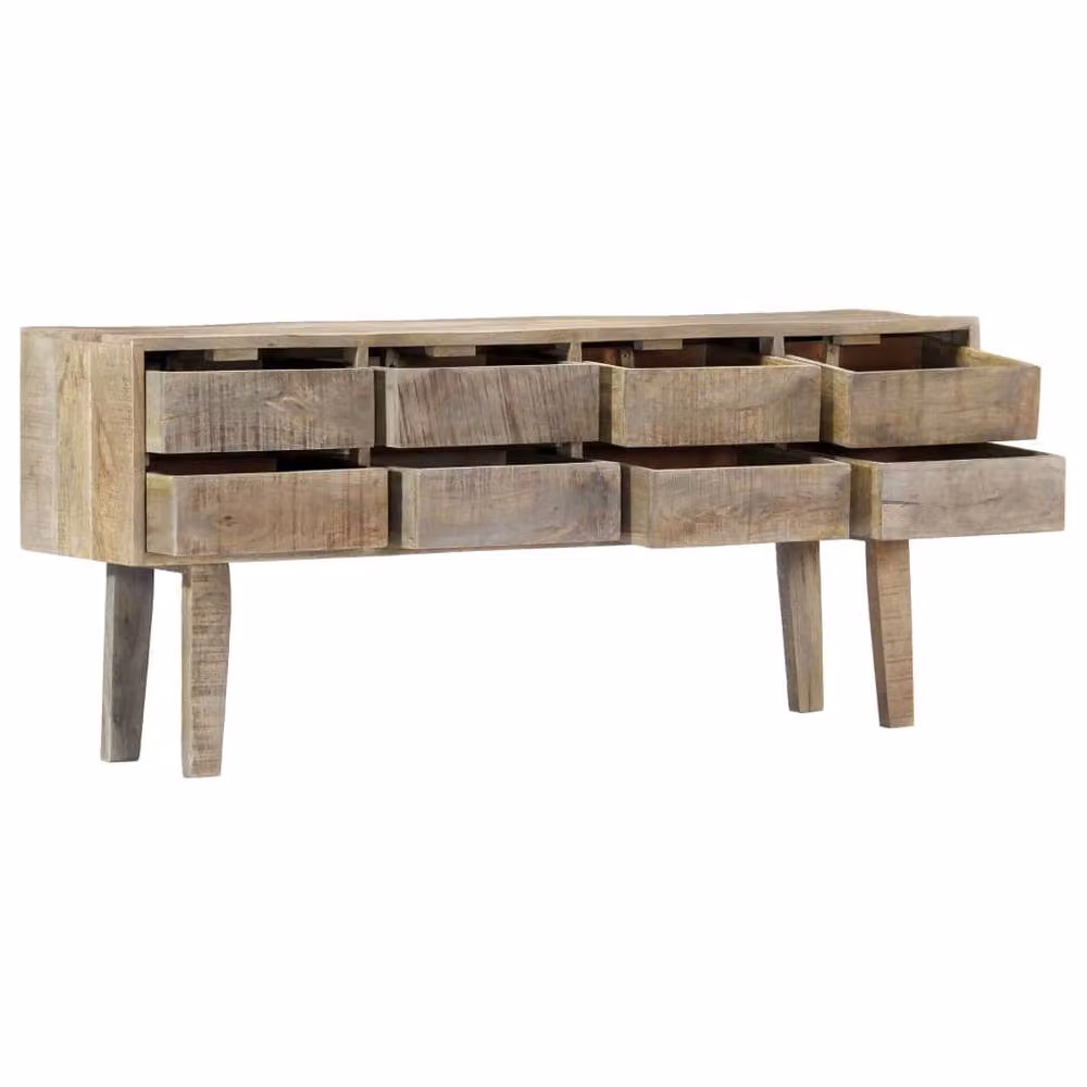 Berkfield Home Rustic Solid Mango Wood Sideboard in Brown, W/D/H: 140 x 30 x 60 cm – 2