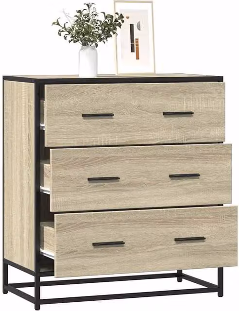 Berkfield Home Industrial Sideboard in Sonoma Oak and Brown, W/D/H: 68 x 35 x 76 cm – 1