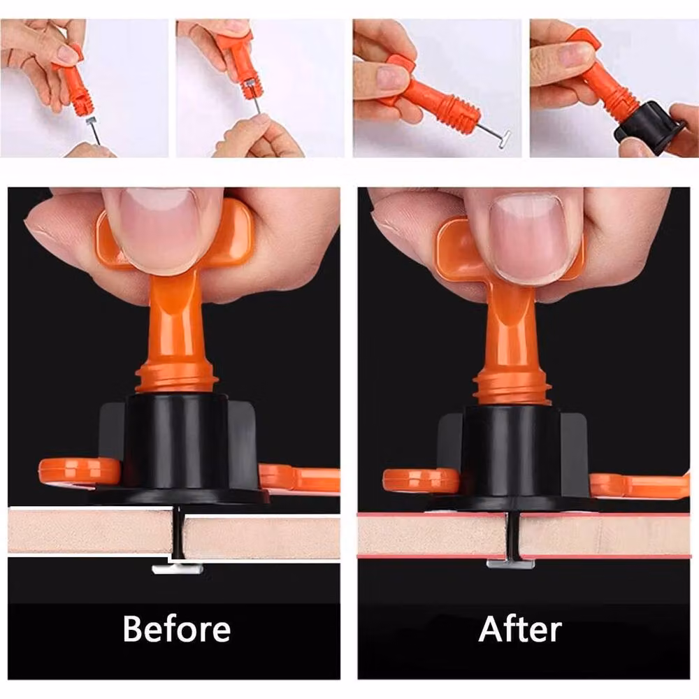 SPETLEK Tile Leveling System Kit in Orange with 50 Clips, 1 Wrench and 200 Spacers – 4
