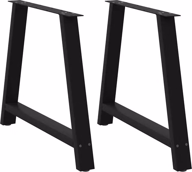 Berkfield Home A-Shaped Coffee Table Legs, 2 Pieces, Black Steel, H: 72.5 cm x W: 90 cm