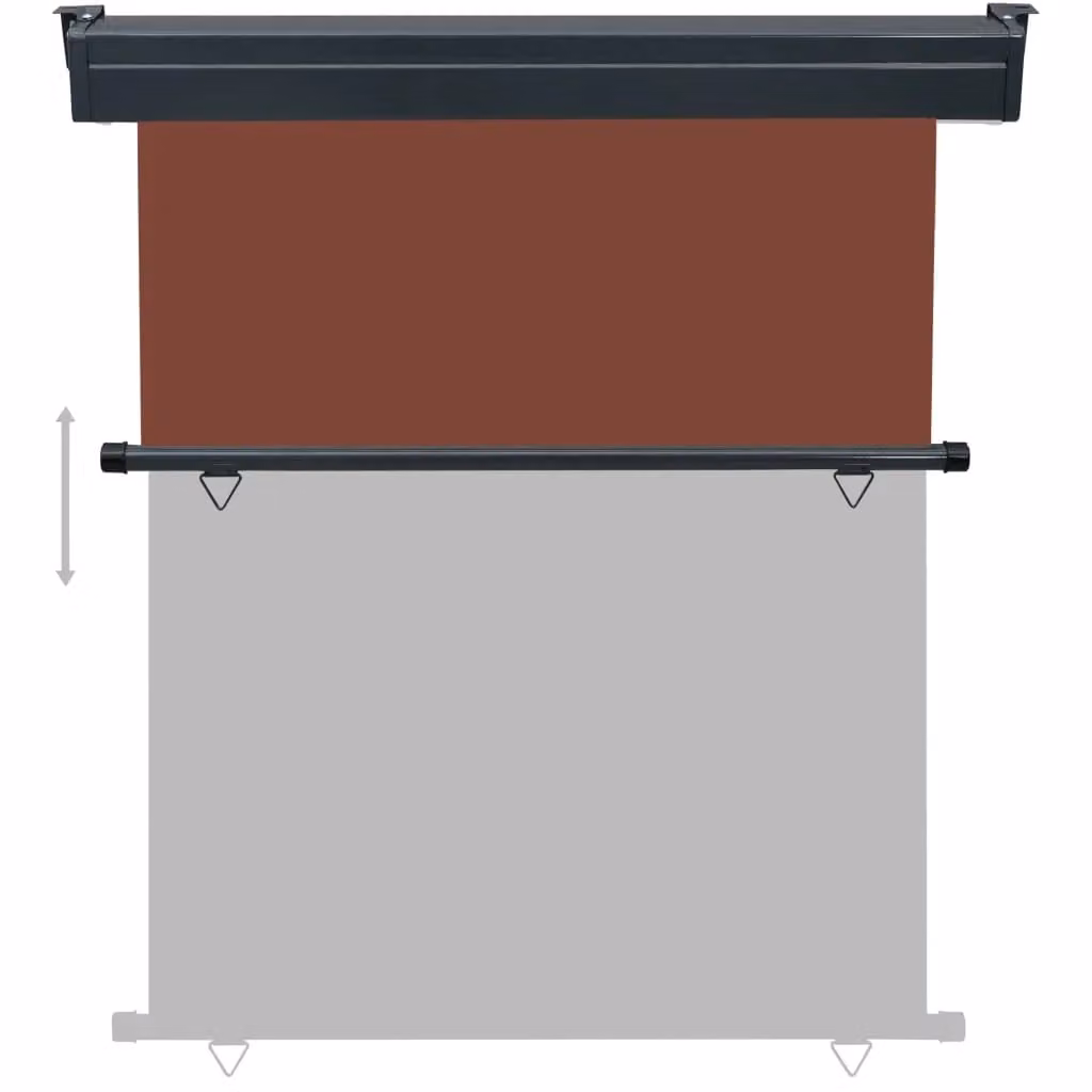 Berkfield Home Brown Balcony Side Awning with Manual Pull Polyester Fabric and Aluminium/Steel Frame, W/H: 140 x 250 cm – 3