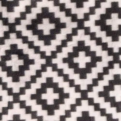 OHS Geometric Tile Fleece Throw Blanket in Black, White and Grey, W/D/H: 125 x 150 cm – 7