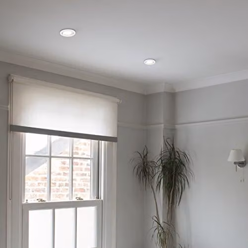 MiniSun Pack of 10 Fire Rated Gloss White Tiltable GU10 Recessed Ceiling Downlights with 5W Cool White LED Bulbs – 2