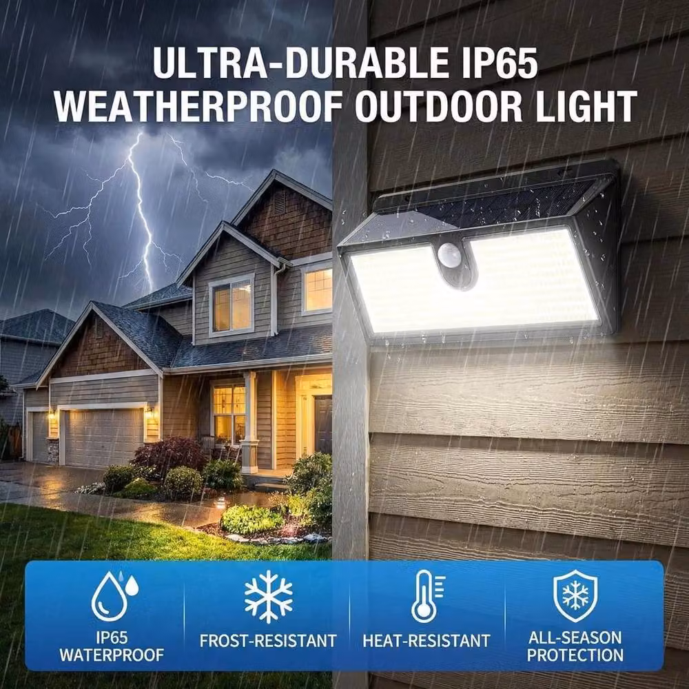 SPETLEK Solar Power Wall Light with 452 LEDs, 2 Pack, Black – 5