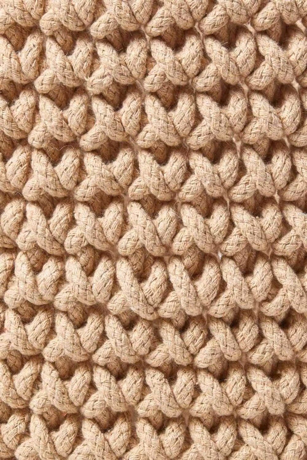 Homescapes Beige Cotton Knitted Round Storage Basket with Handles, W: 42 cm, H: 37 cm – 2