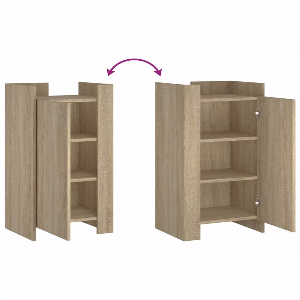 Berkfield Home Sonoma Oak Sideboard in Beige, W/D/H: 45 x 35 x 75 cm – 4