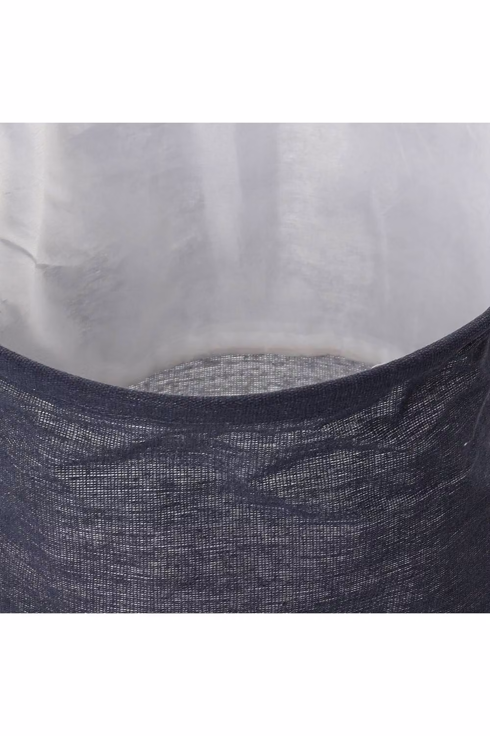 Garden Sanctuary Linen Laundry Hamper with Drawstring and Handles in Blue – 5