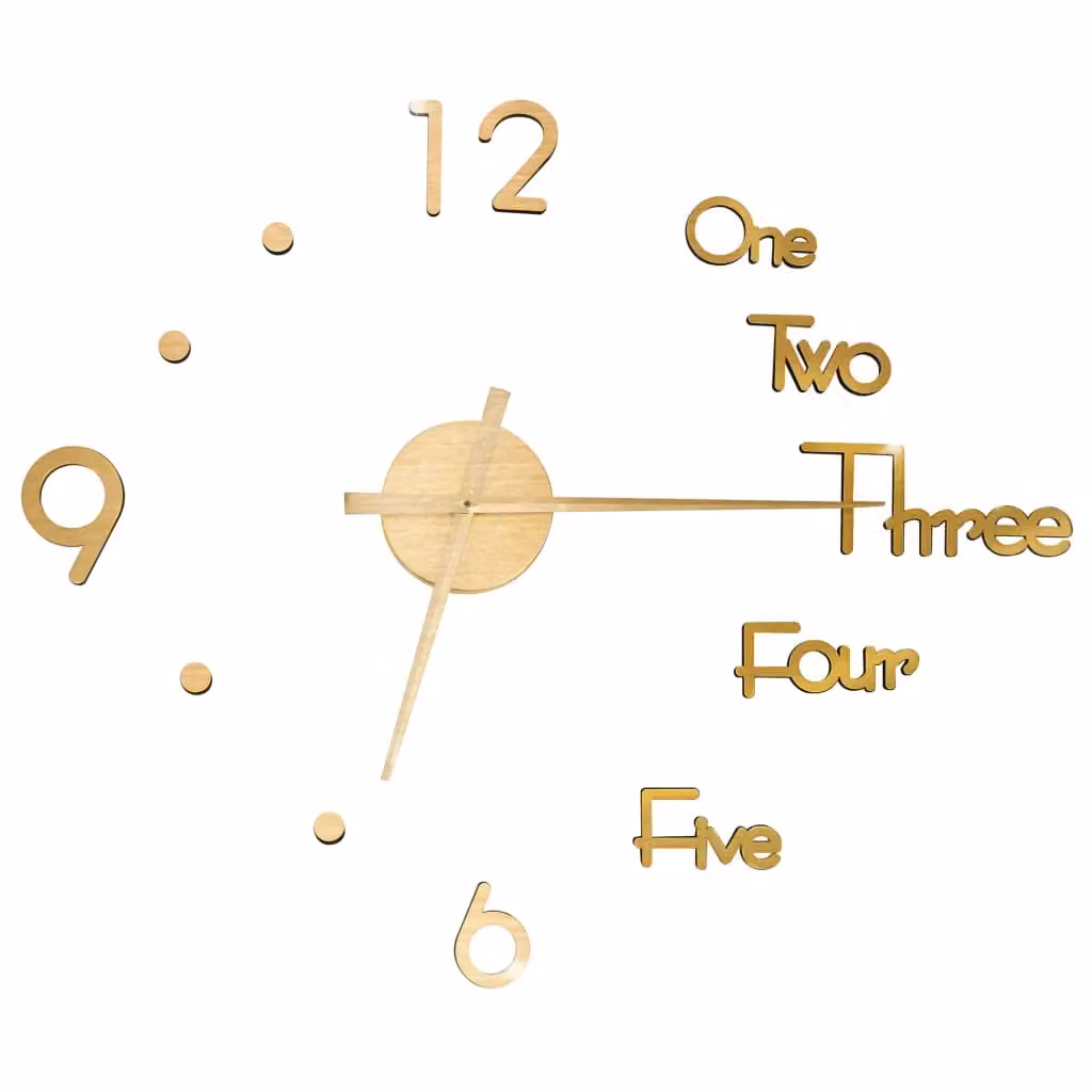 Berkfield Home Modern 3D Gold Analog Wall Clock with Geometric Design, Diameter: 100 cm – 2