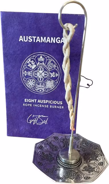 KDMD Astamangal Silver Plated Rope Incense and Holder Set – 1