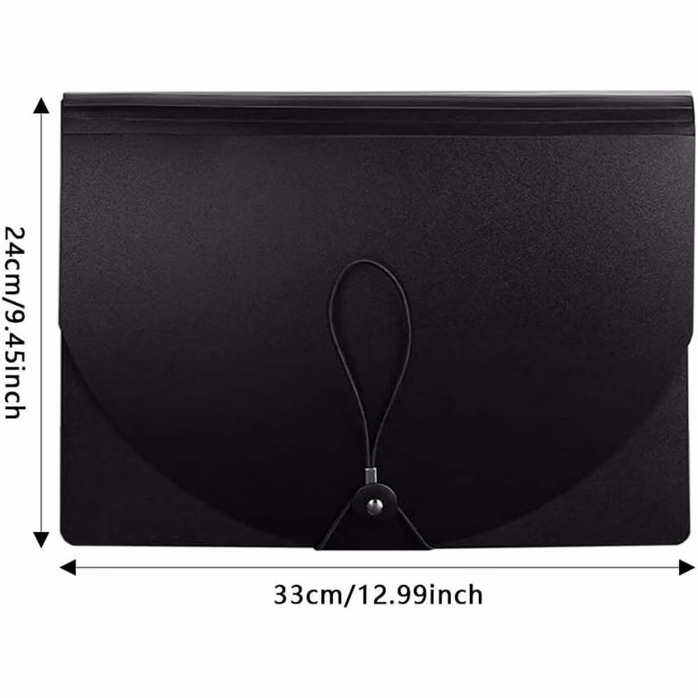 SPETLEK Black Plastic A4 Expanding Document Box with 13 Pockets – 2