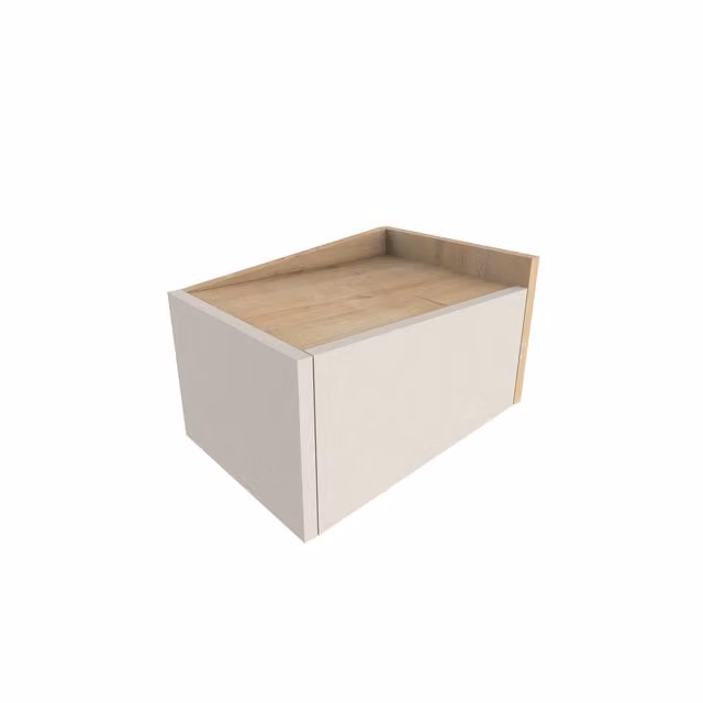 Decortie Diago Right Hand Wall Mounted Bedside Table in Oak and Sandstone