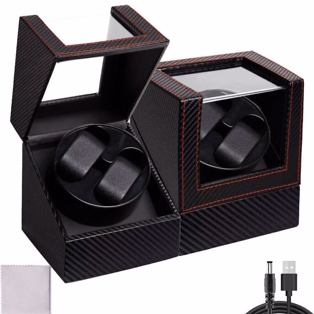 EONLION Winder Display Box Rotator Storage Case, Black, W: 50 cm, D: 50 cm, H: 50 cm – 4