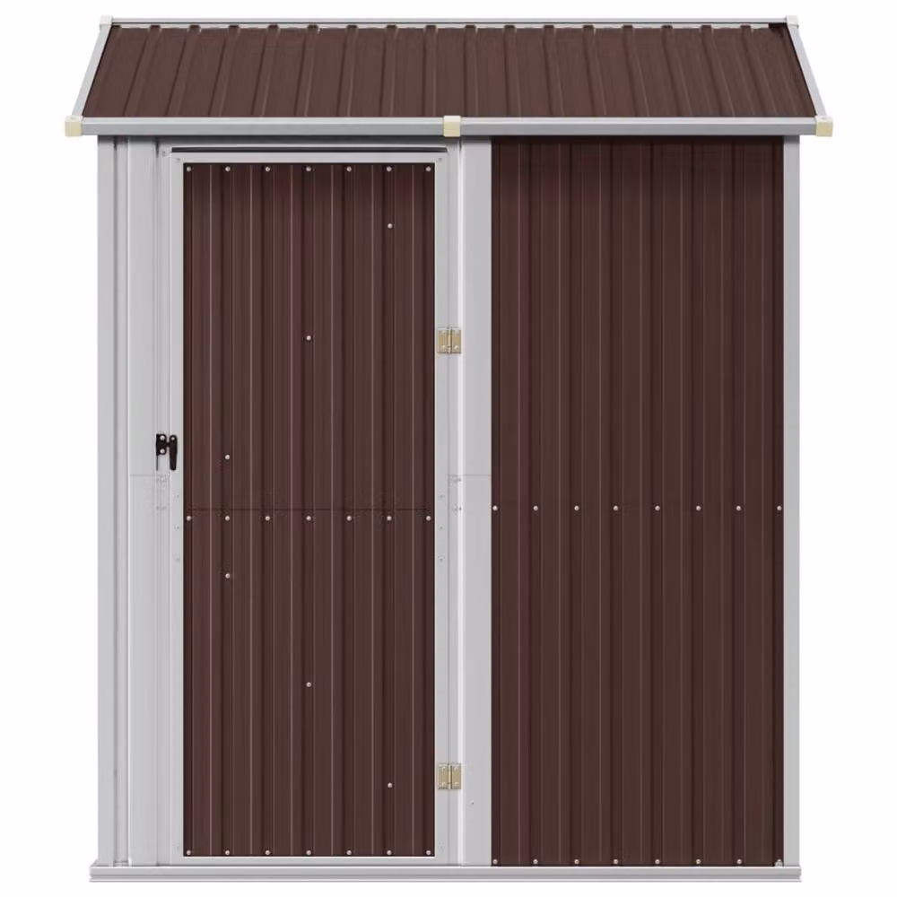 Berkfield Home Brown Galvanised Steel Garden Shed W: 192 cm, D: 152.5 cm, H: 237 cm – 3