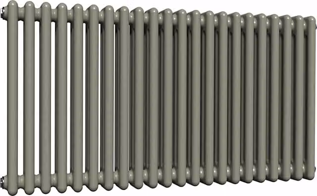 Lux Heat Horizontal 3 Column Steel Radiator in Dark Sage, W: 101 cm, H: 60 cm
