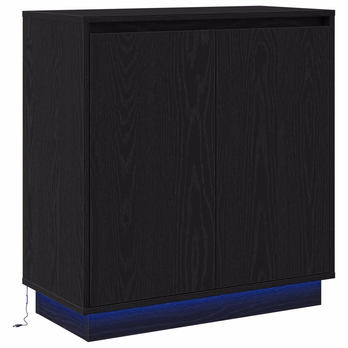 Berkfield Home Black Oak Sideboard with Integrated LED Lighting, W: 71 cm, D: 34.5 cm, H: 75 cm – 2