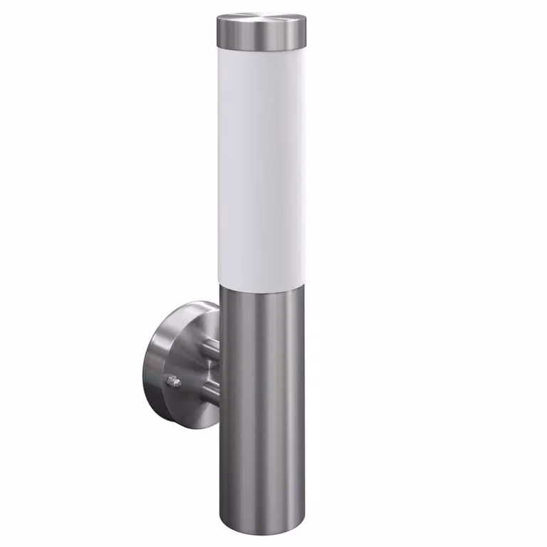 Berkfield Home Stainless Steel Waterproof Wall Lamp in Silver for Indoor and Outdoor Use