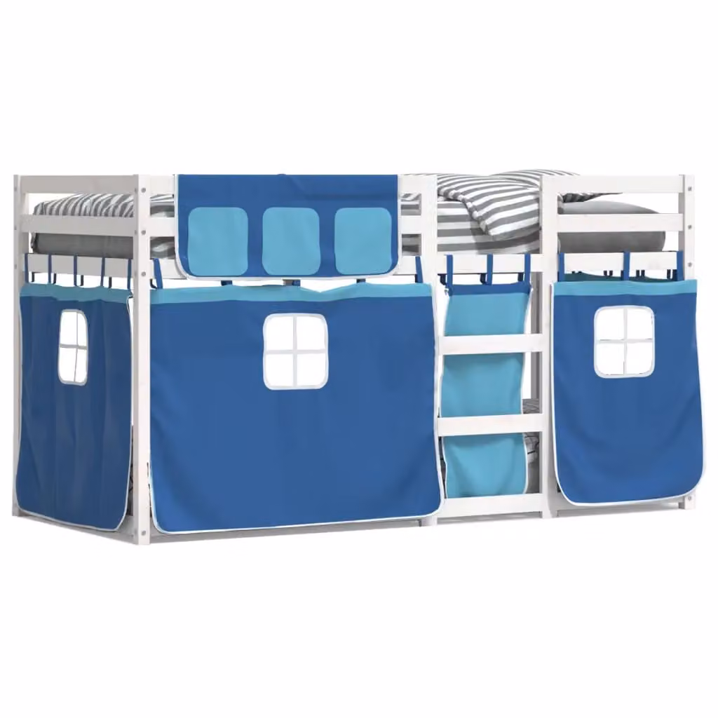 Berkfield Home Rustic Blue Solid Wood Pine Bunk Bed W/D/H: 80 x 200 cm – 2