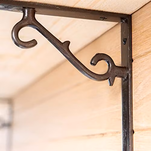 Hammer and Tongs Matt Black Scroll Iron Shelf Bracket, Pack of 2 – 4