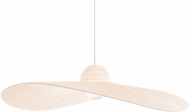 Ideal Lux Madame 1 Dome Suspended Ceiling Pendant Light in Ivory/White, Diameter: 43.0 cm