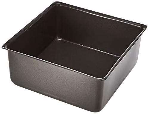 MasterClass Non-Stick Square Carbon Steel Cake Tin with Loose Base, Grey, 18cm – 1