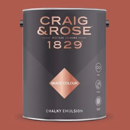 Craig & Rose 1829 Paint Stop Chalky Matt Emulsion in Red Barn, 5 l