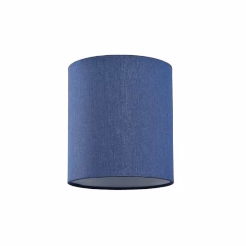 Happy Homewares Modern Cylinder Fabric Lamp Shade in Blue and White, Height: 18 cm