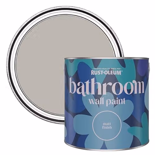 Rust-Oleum Grey Matt Water-Based Mould-Resistant Bathroom Wall and Ceiling Paint, 2.5 l – 1