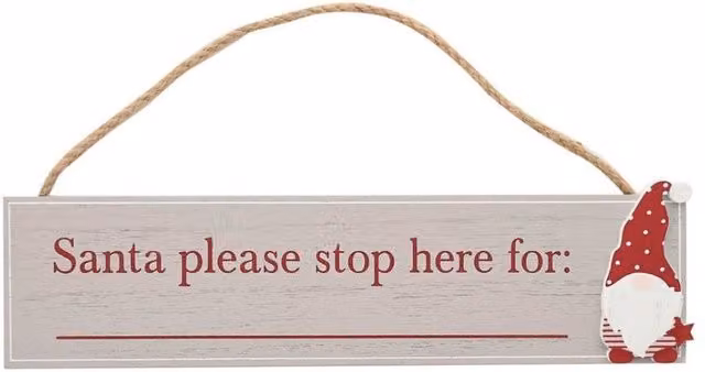 KDMD Please Stop Here Ive Been Naughty Nice Hanging Plaque 2 Pack, Grey Wood, W: 24 cm, H: 13 cm