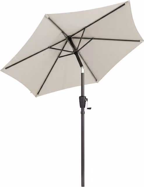 Outsunny Light Grey Outdoor Garden Table Parasol with UPF 50+ Polyester Canopy