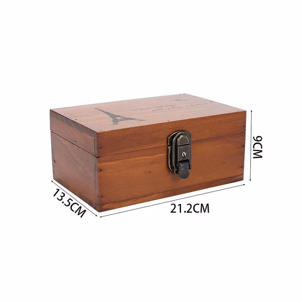FORGEVIO Wooden Storage Box in Brown, W/D/H: 21.2 x 13.5 x 9 cm – 2