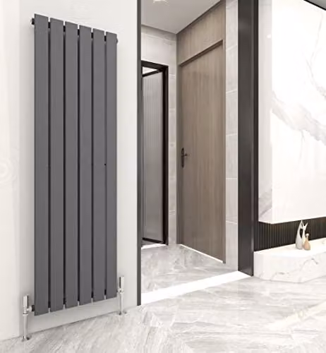 MCC Direct Anthracite Designer Flat Panel Single Central Heating Radiator, H: 1600 cm, W: 40.8 cm
