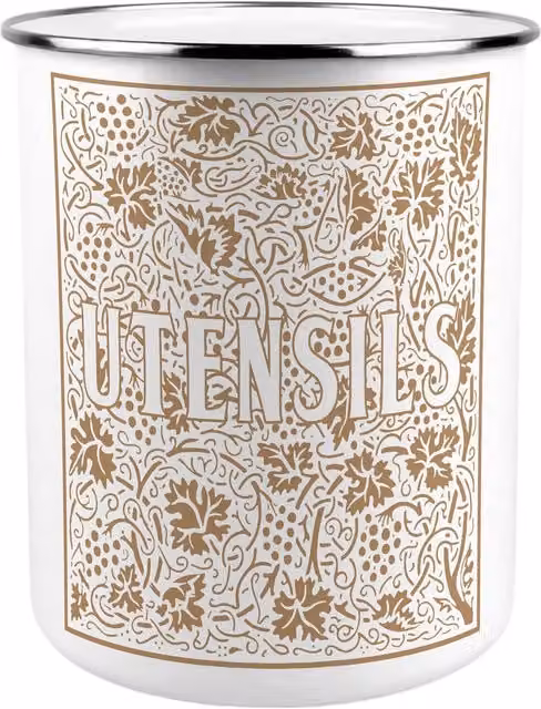 Purely Home Ceramic Kitchen Utensil Holder in Yellow and White