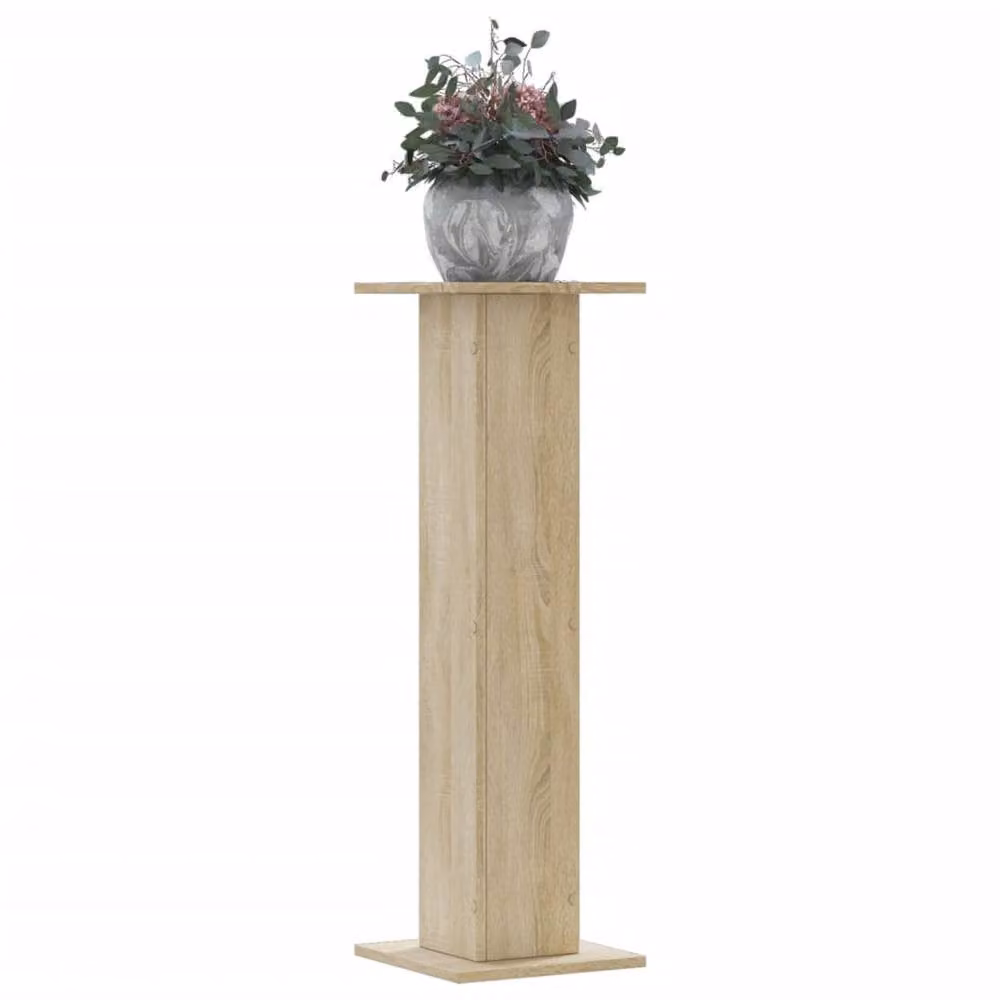 Berkfield Home Set of 2 Square Plant Stands in Sonoma Oak, Light Brown, W/D/H: 30 x 30 x 95 cm – 2