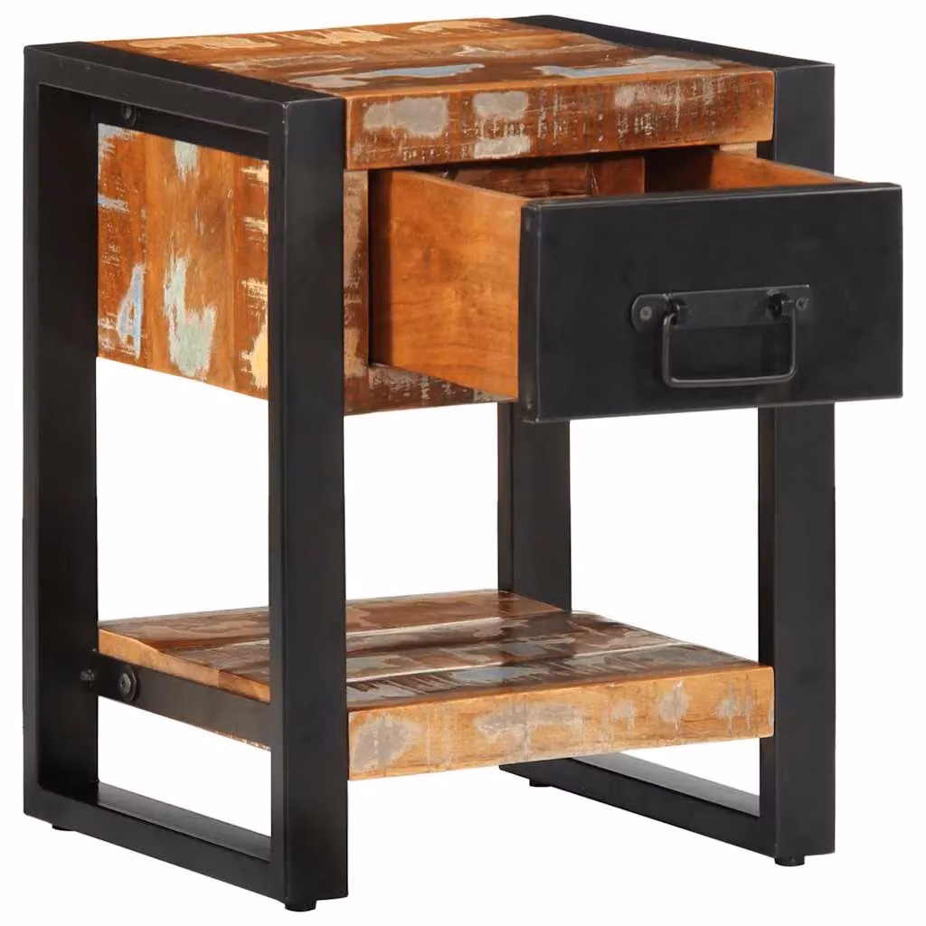 Berkfield Home Set of 2 Rustic Mango Wood Bedside Cabinets in Multicolour – 4