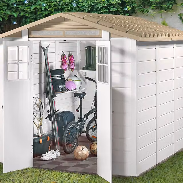 Shire Tuscany Evo 240 Double Door Garden Storage in White