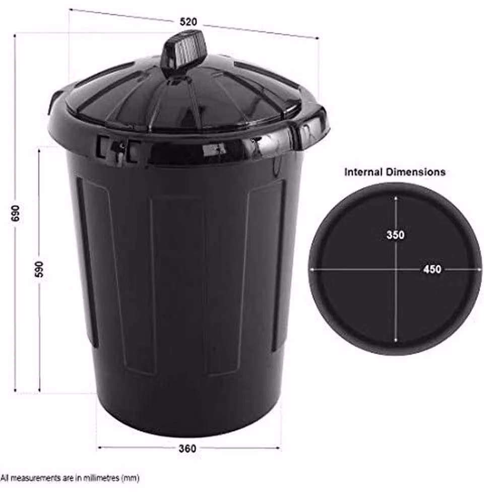 FLAVORA 3-Piece Garden Animal Feed Storage Bins with Lids, Black – 3