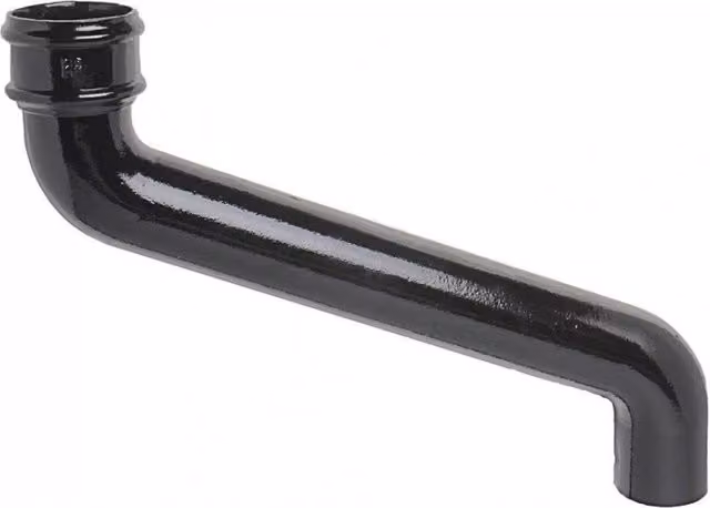 Hargreaves Premier Cast Iron Round Downpipe Offset in Black, 45.7 cm Projection