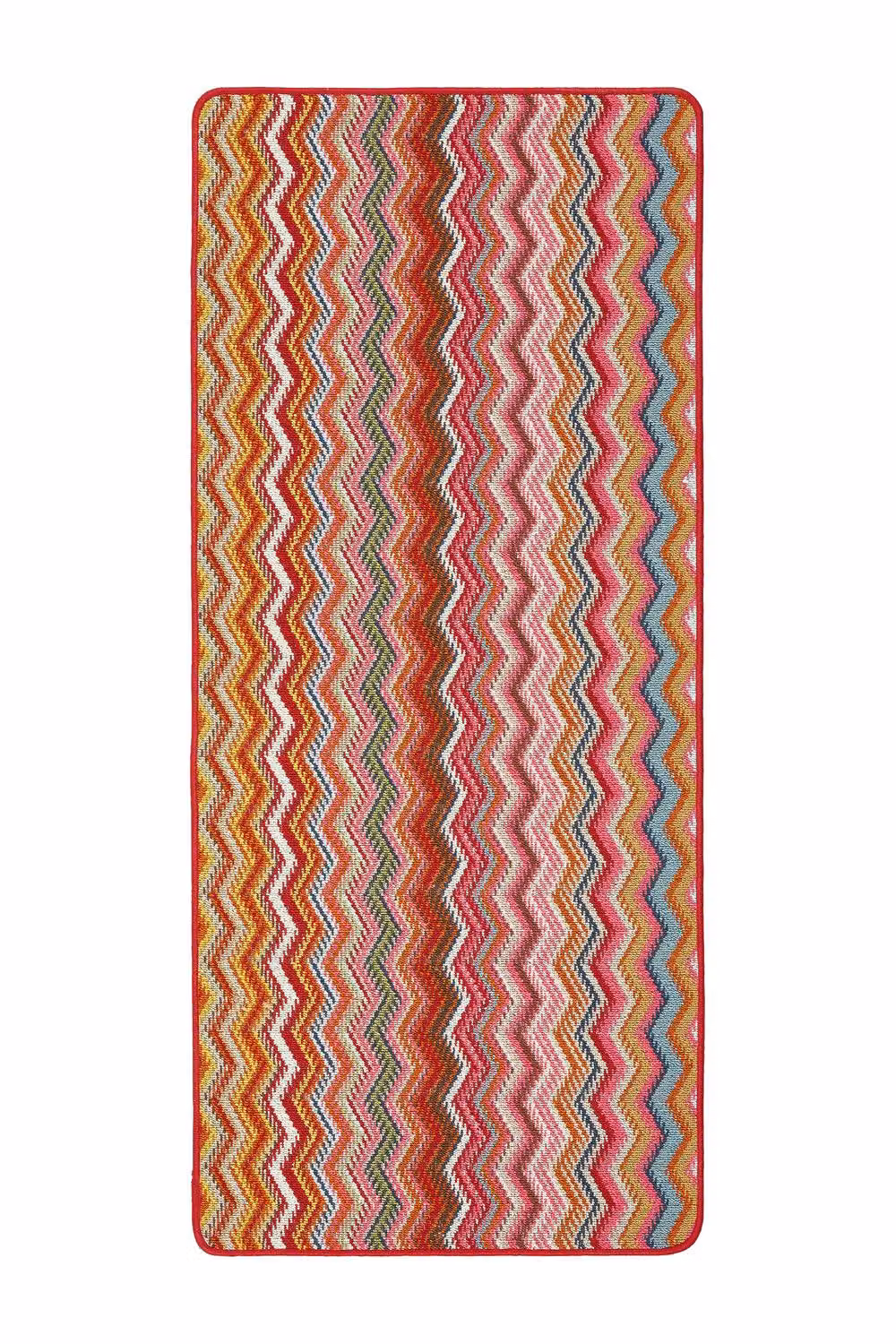 My Mat Candy Multi Bright Zig Zag Washable Striped Rectangular Mat, Multicolour, W: 50 cm, D: 75 cm – 2