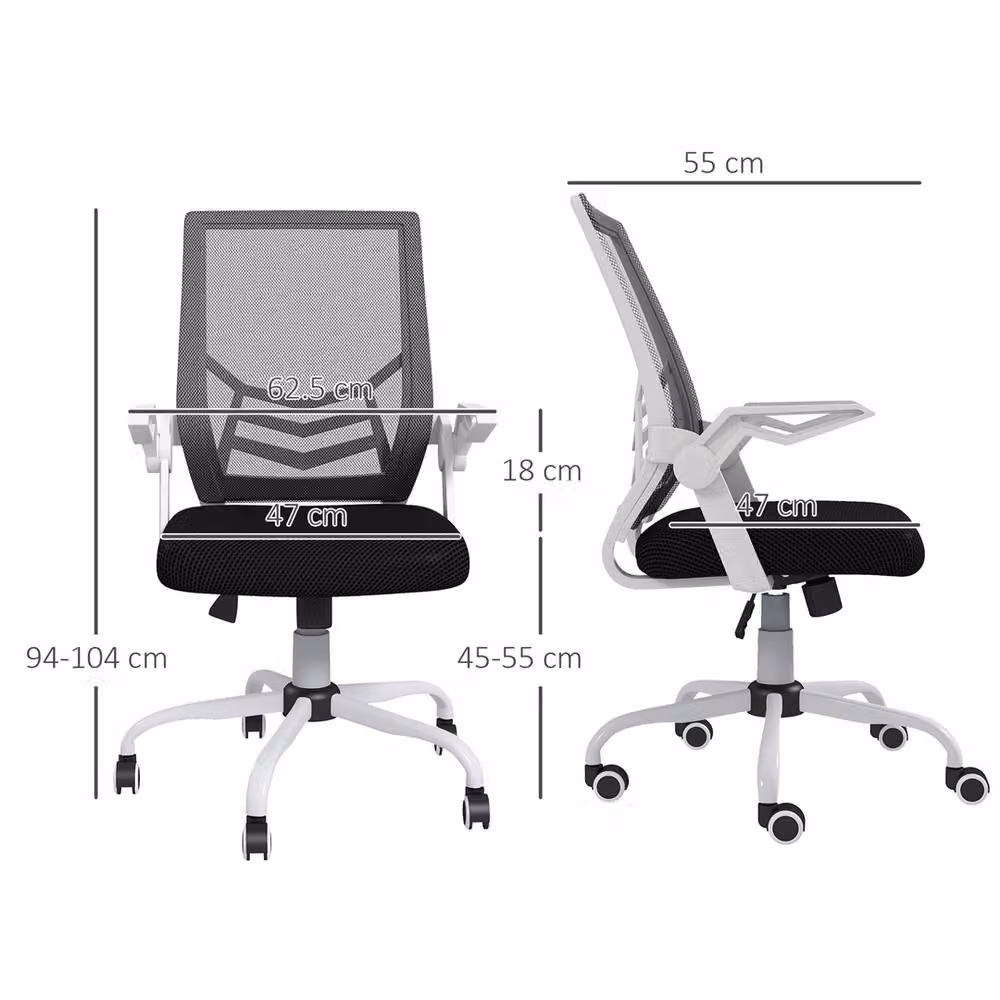 EONLION Black Fabric Mesh Swivel Task Chair for Home Office – 2