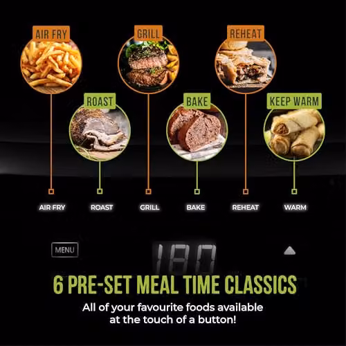 Tower T17174 Vortx Vizion 4L Air Fryer with Digital Control Panel, 6 Pre-sets, 60 Minute Timer and Shake Reminder, 1300W, Black – 4