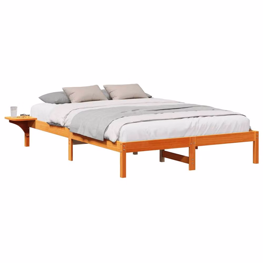 Berkfield Home Solid Pine Wood Bed Frame in Wax Brown, 160 x 200 cm – 2