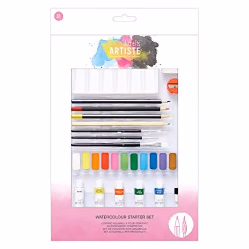 Docrafts Artiste Watercolour Starter Set, Multicolour