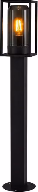 Nordlux Griffin Modern Black Metal Outdoor Post Light with Glass, E27, IP44