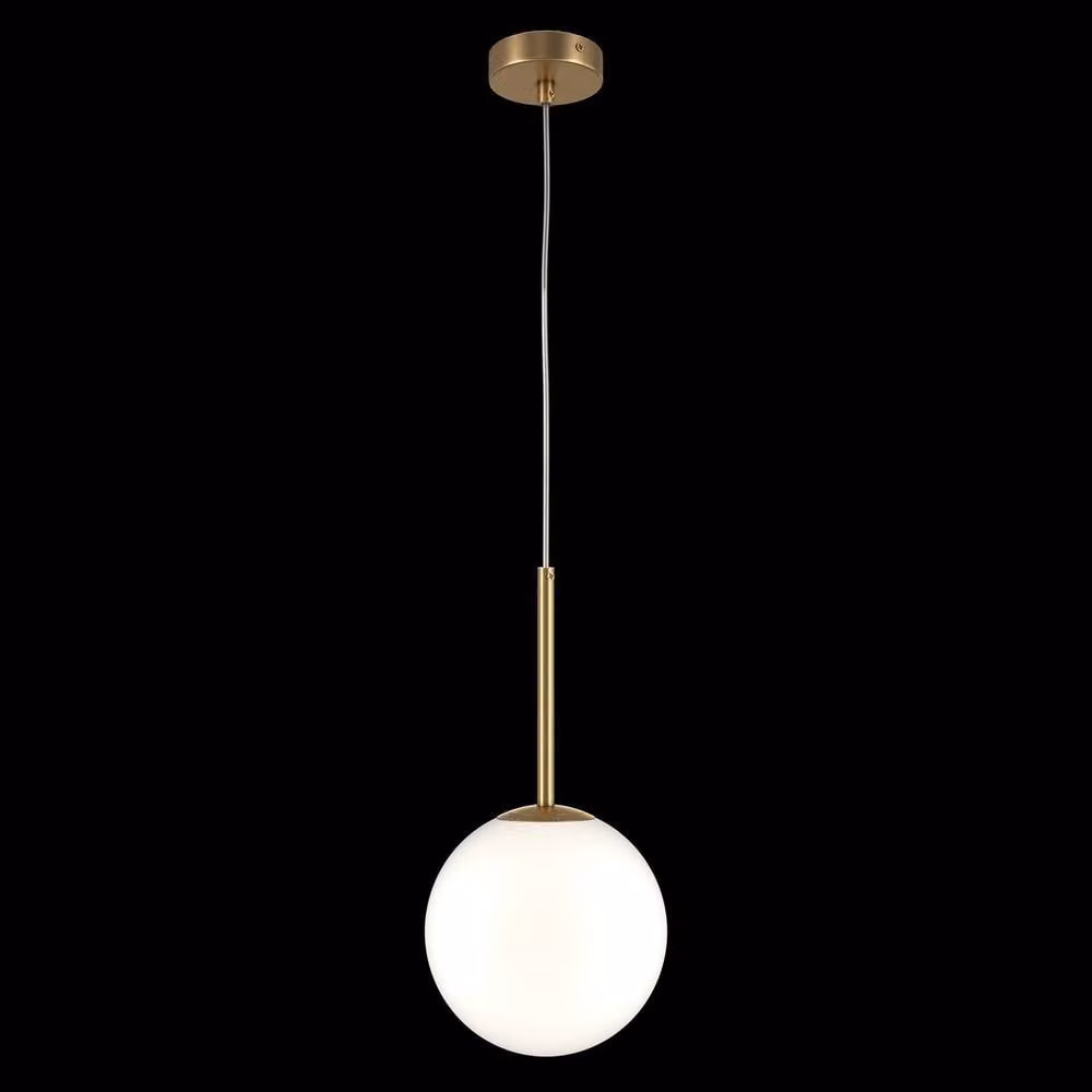 Maytoni Basic Form Large Modern Globe Pendant Ceiling Light in Gold/Brass and White with E14 Socket – 2