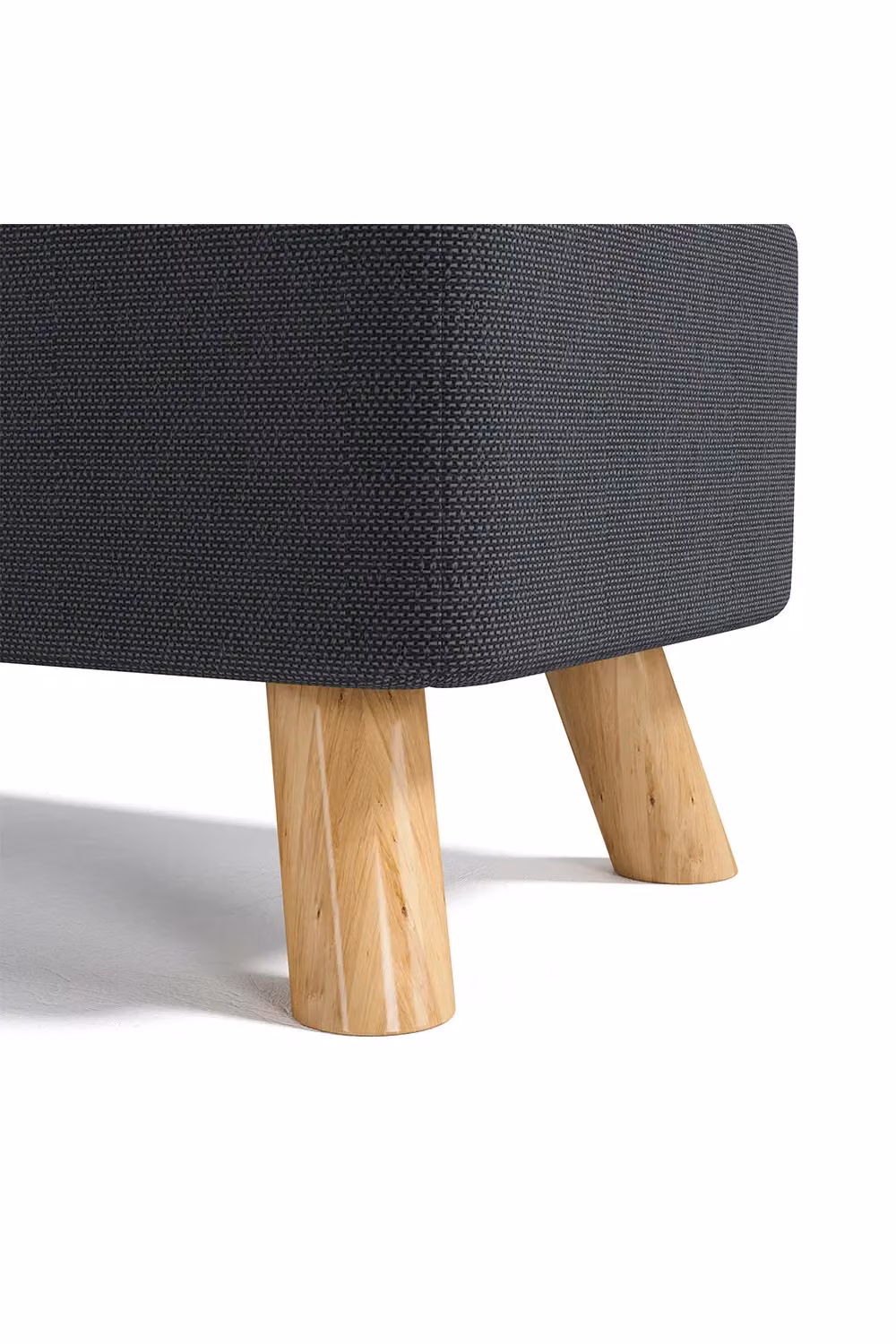 Living and Home Dark Grey Rectangular Tofu-shaped Footstool, Width: 57 cm – 3